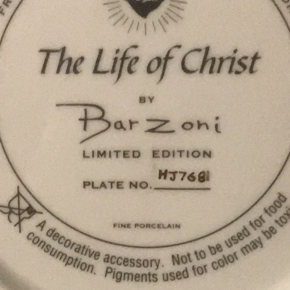 The Life of Christ by Bar Zoni Gold rim plate - Picture 3 of 4